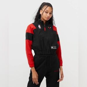 Nike crop top vintage Chicago oversized bulls varsity bomber jacket